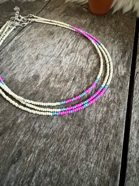 Beaded Choker/Seed Bead Choker/Small Choker/Neon Choker
