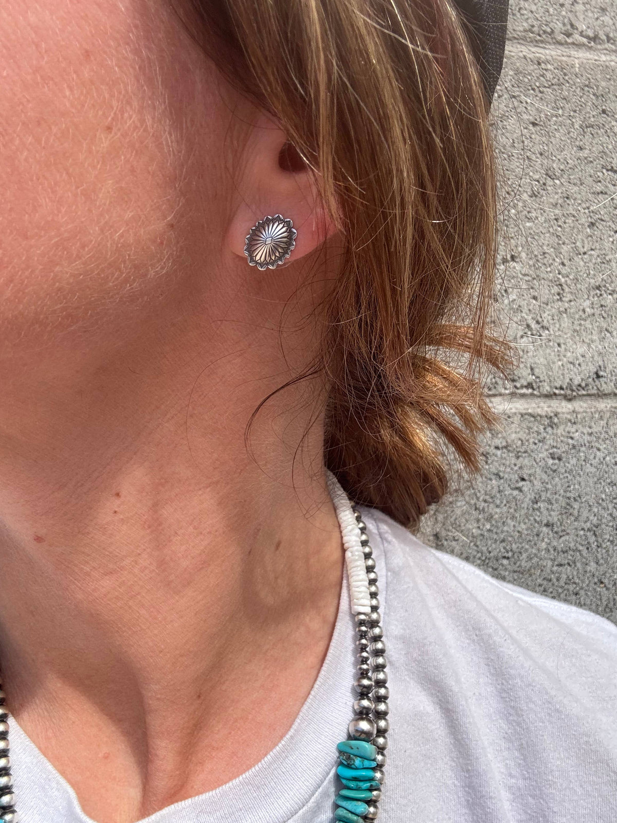 Mini Concho Stud Earrings