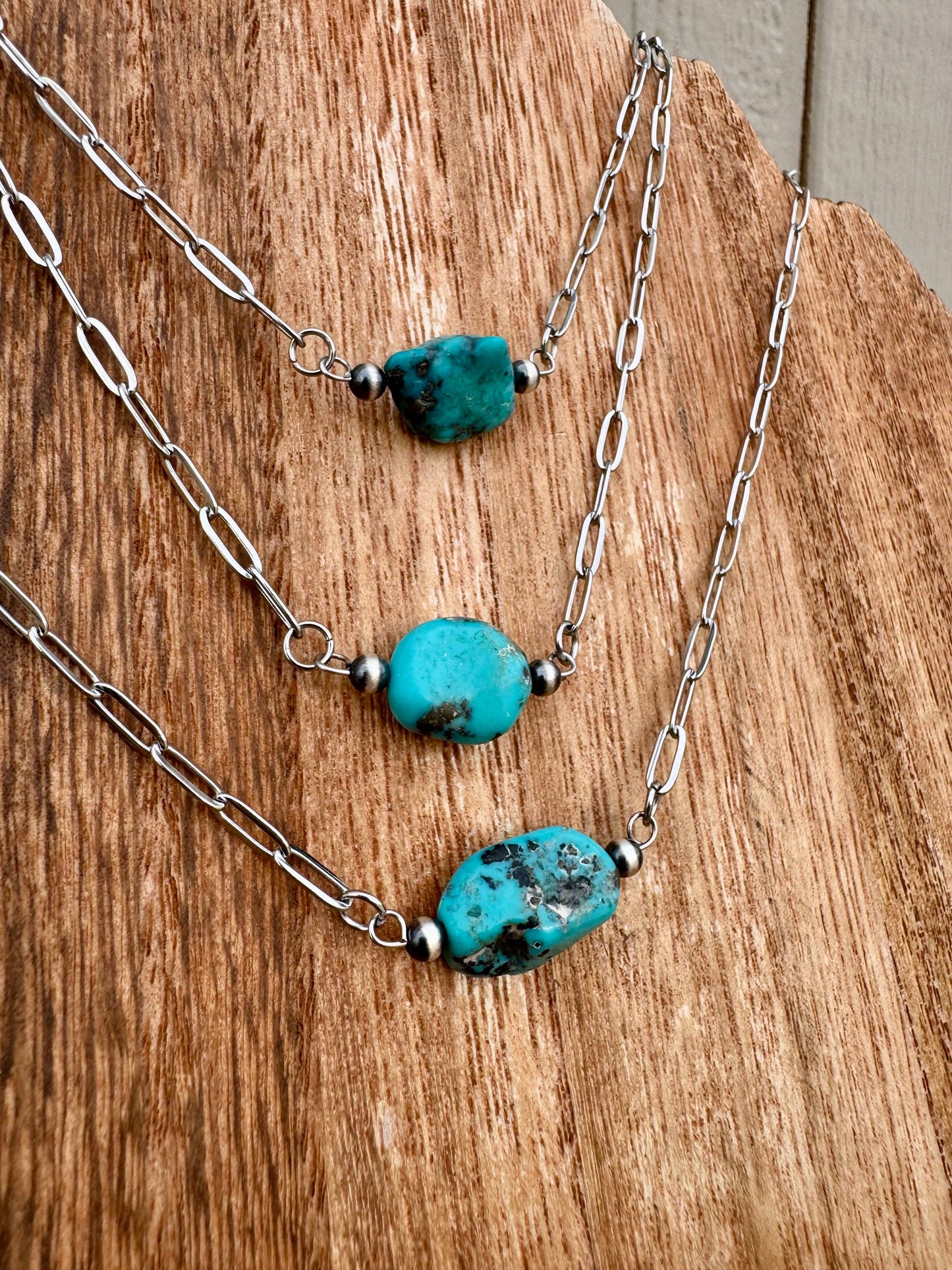Kingman Turquoise Nugget Bar Chokers