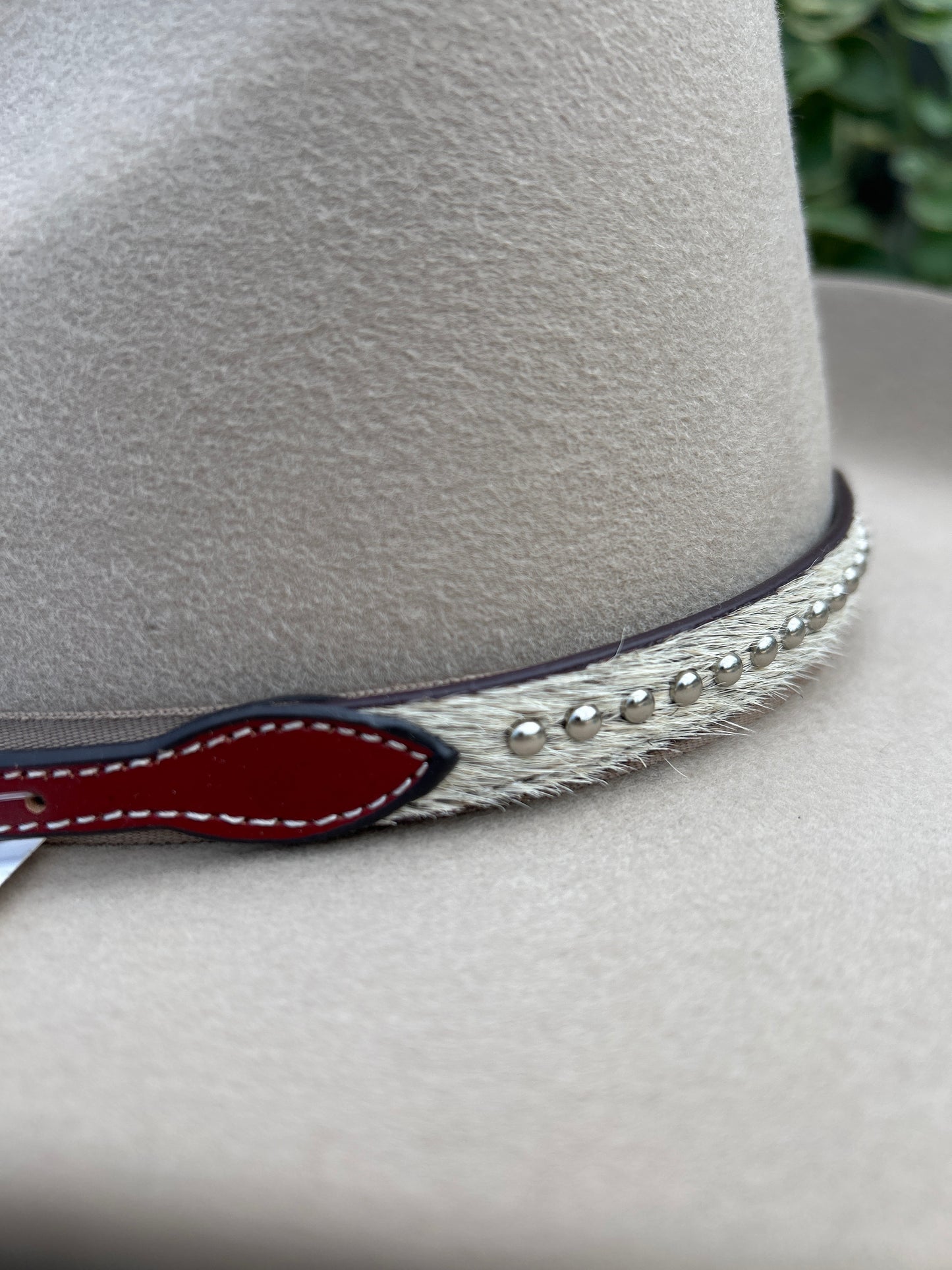 Silver Dots and Hair-On Hide Hatband