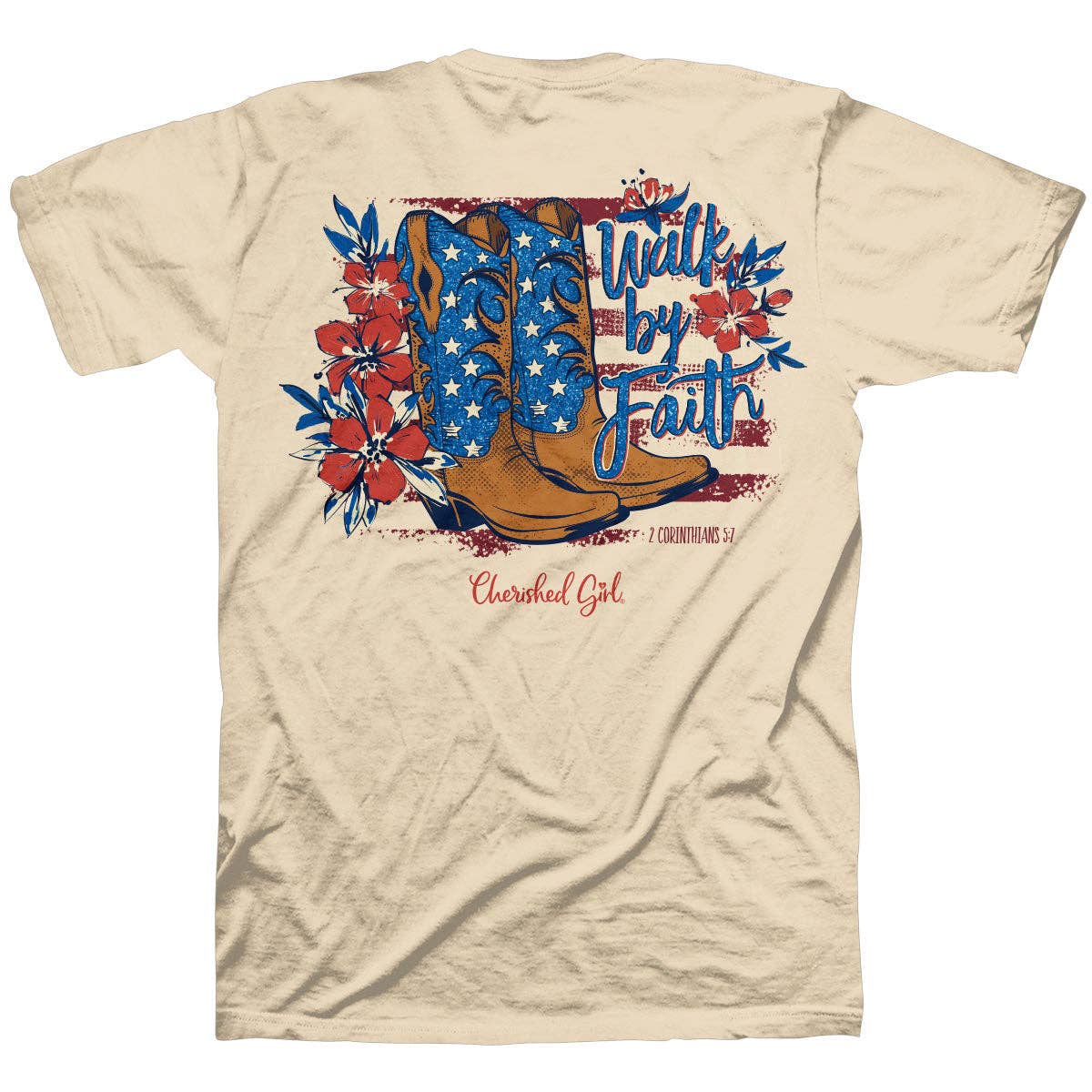 Cherished Girl Womens Americana T-Shirt