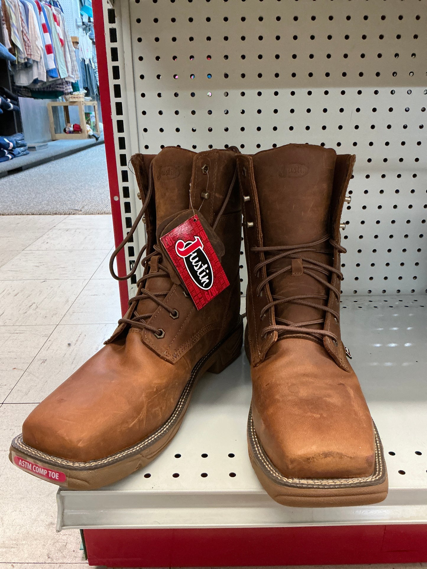 Justin Lace Up Comp Toe