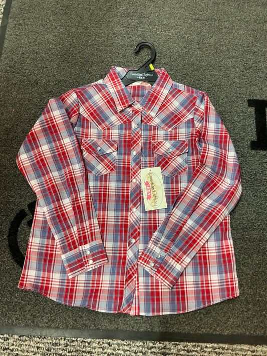 Cumberland Outfitters Red White and Blue Button Up