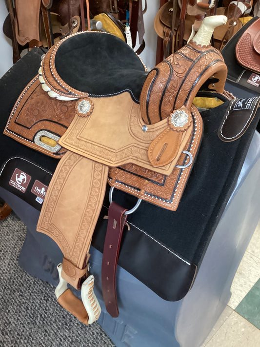 12” leather pony saddle