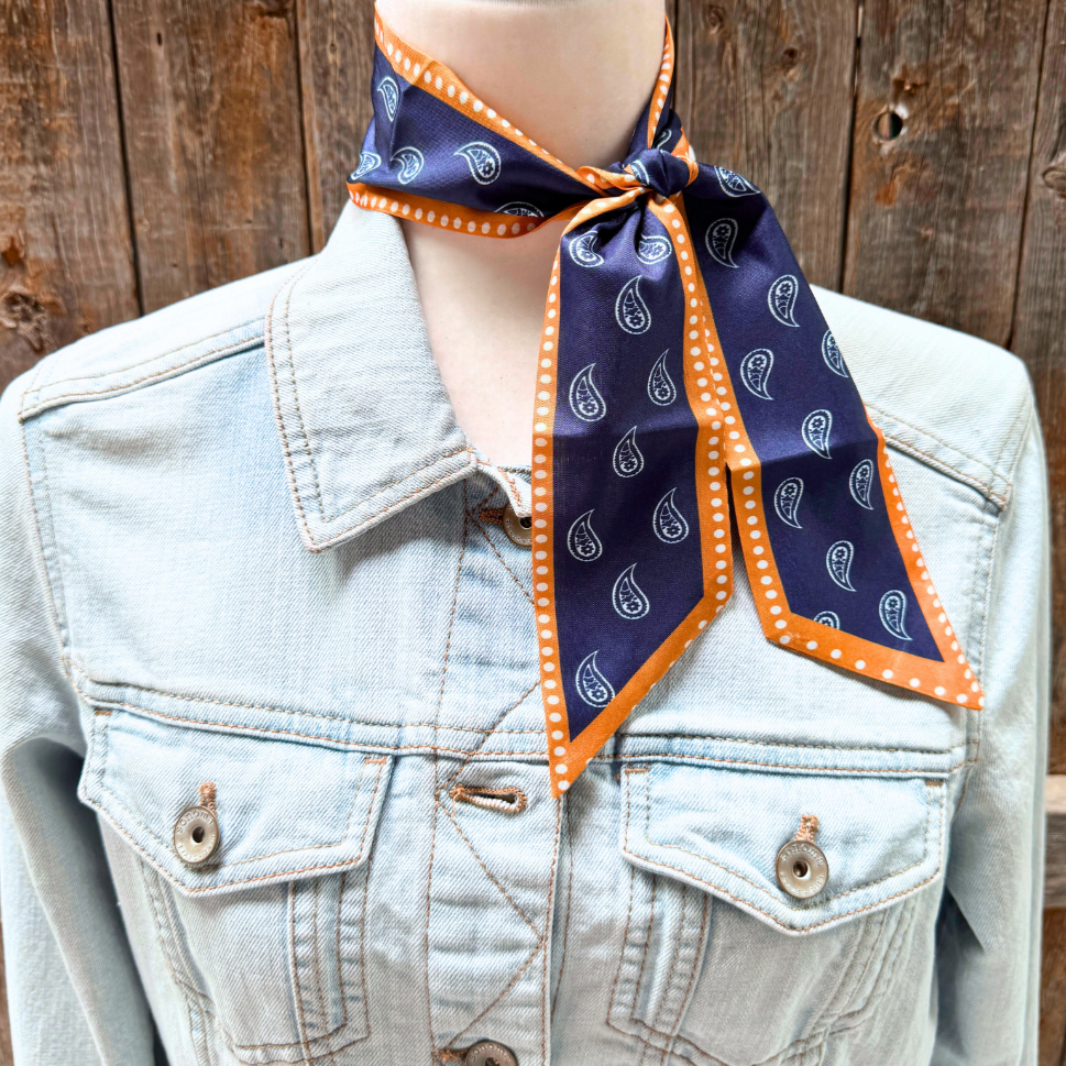 Navy and Rust Skinny Cowgirl Necktie