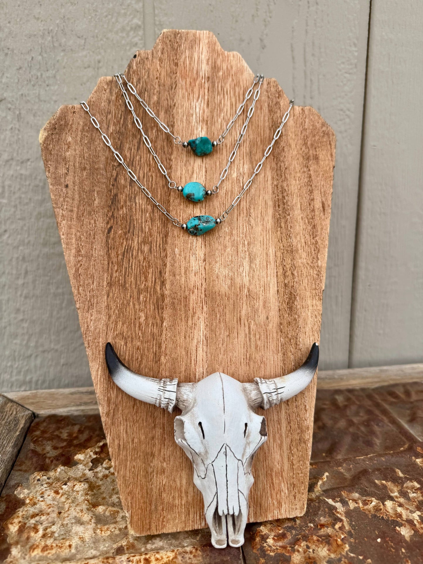 Kingman Turquoise Nugget Bar Chokers