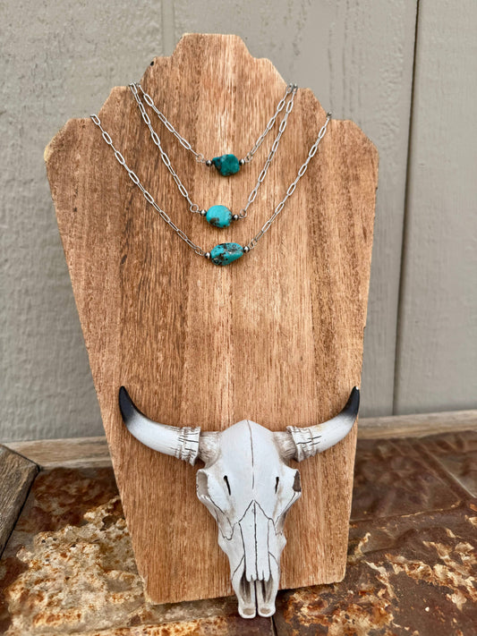 Kingman Turquoise Nugget Bar Chokers