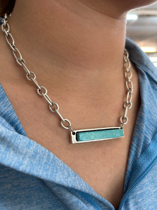 15" Bar Turquoise Necklace