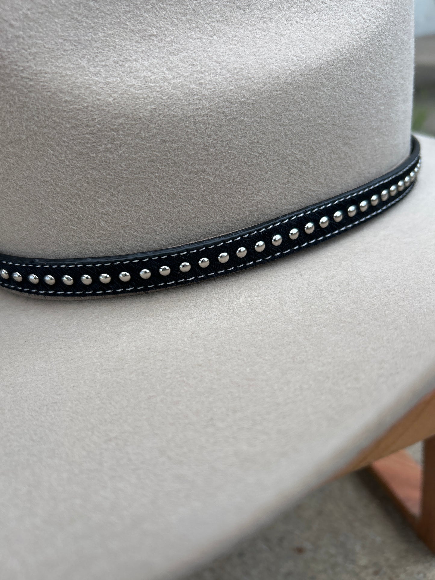 Silver Dots and Hair-On Hide Hatband