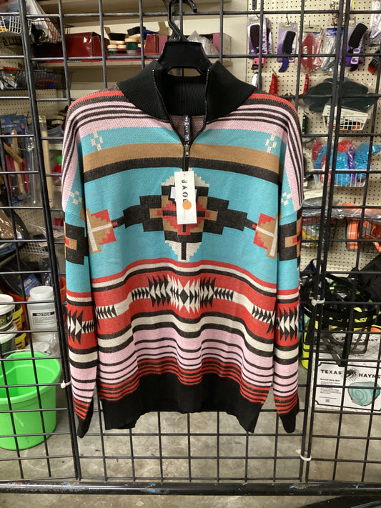 The Carson Aztec half zip