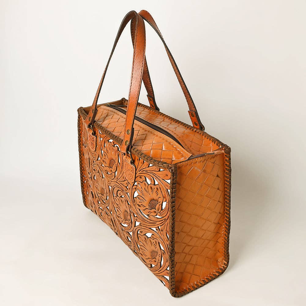 Hand-Tooled Genuine Leather Bag