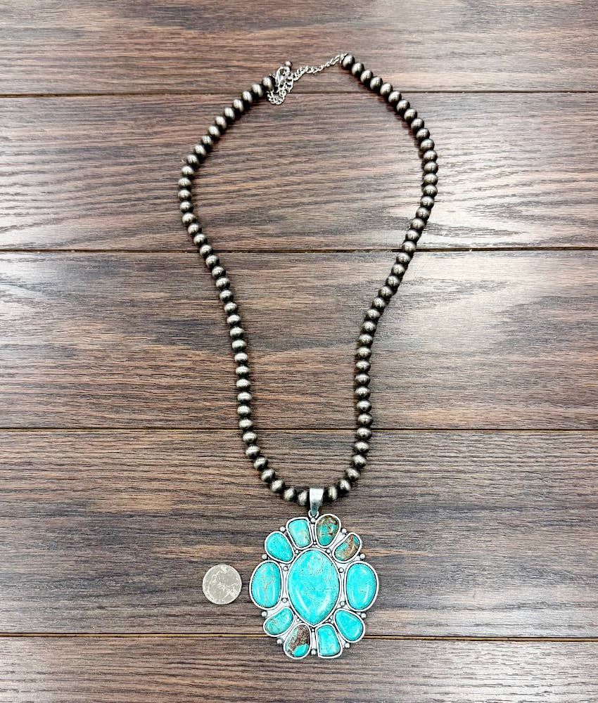 Turquoise Flower Necklace