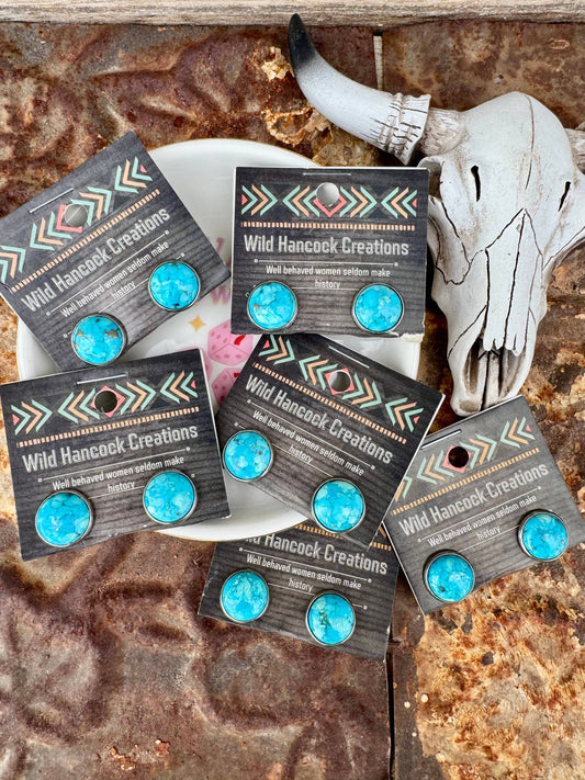 Sleeping Beauty Turquoise Stud Earrings