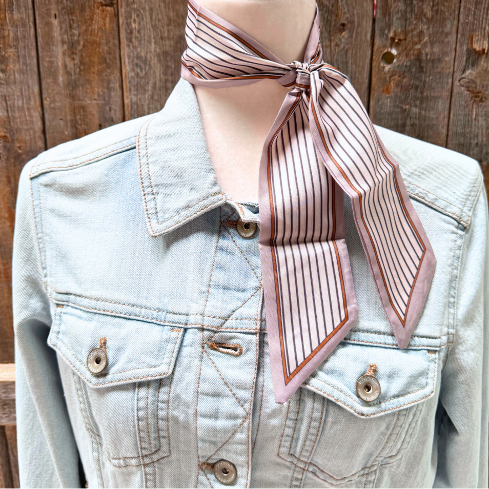 Cream and Brown Skinny Cowgirl Necktie