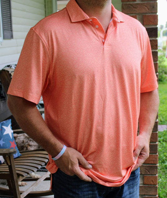 ATG X Wrangler® Short Sleeve Performance Polo-Peach Echo