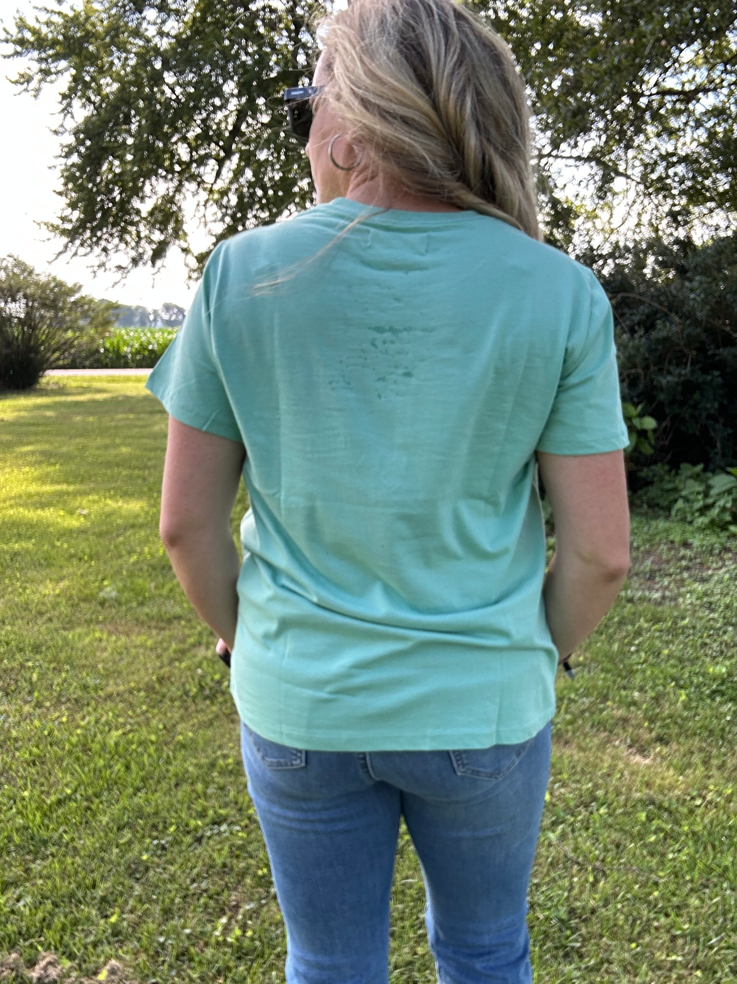 Ladies Embossed Skull Tee