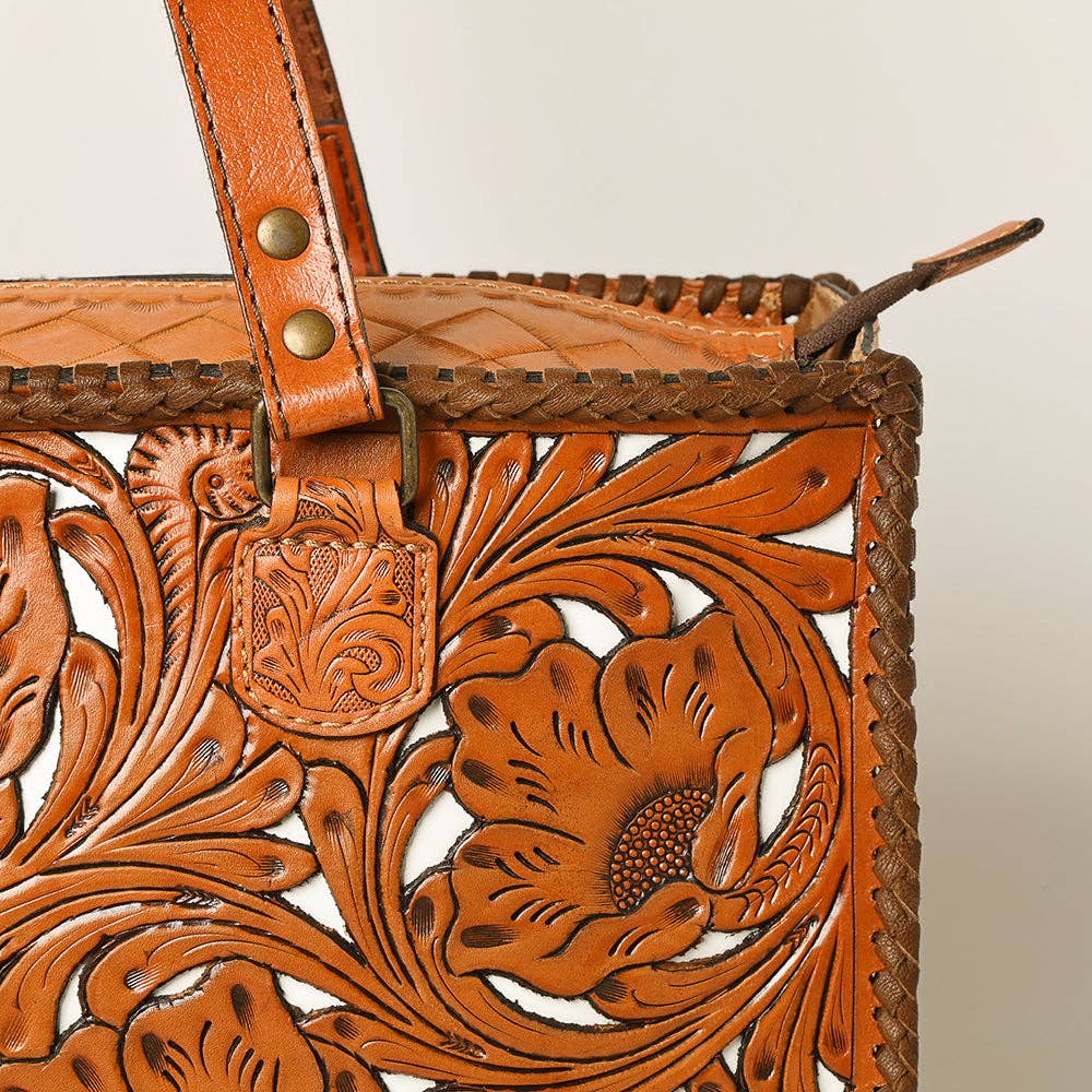 Hand-Tooled Genuine Leather Bag