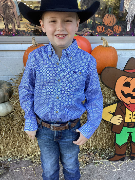 Wrangler Boy’s Classic Long Sleeve-Blue