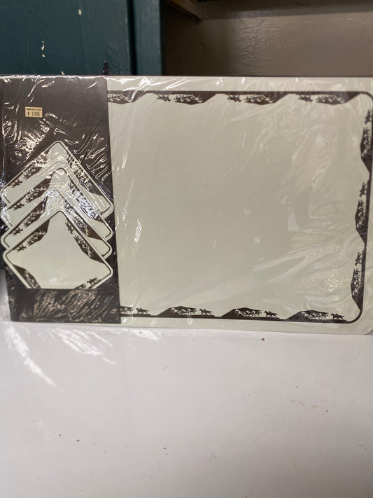 Running Horses 4 Piece Placemat & Coaster Set