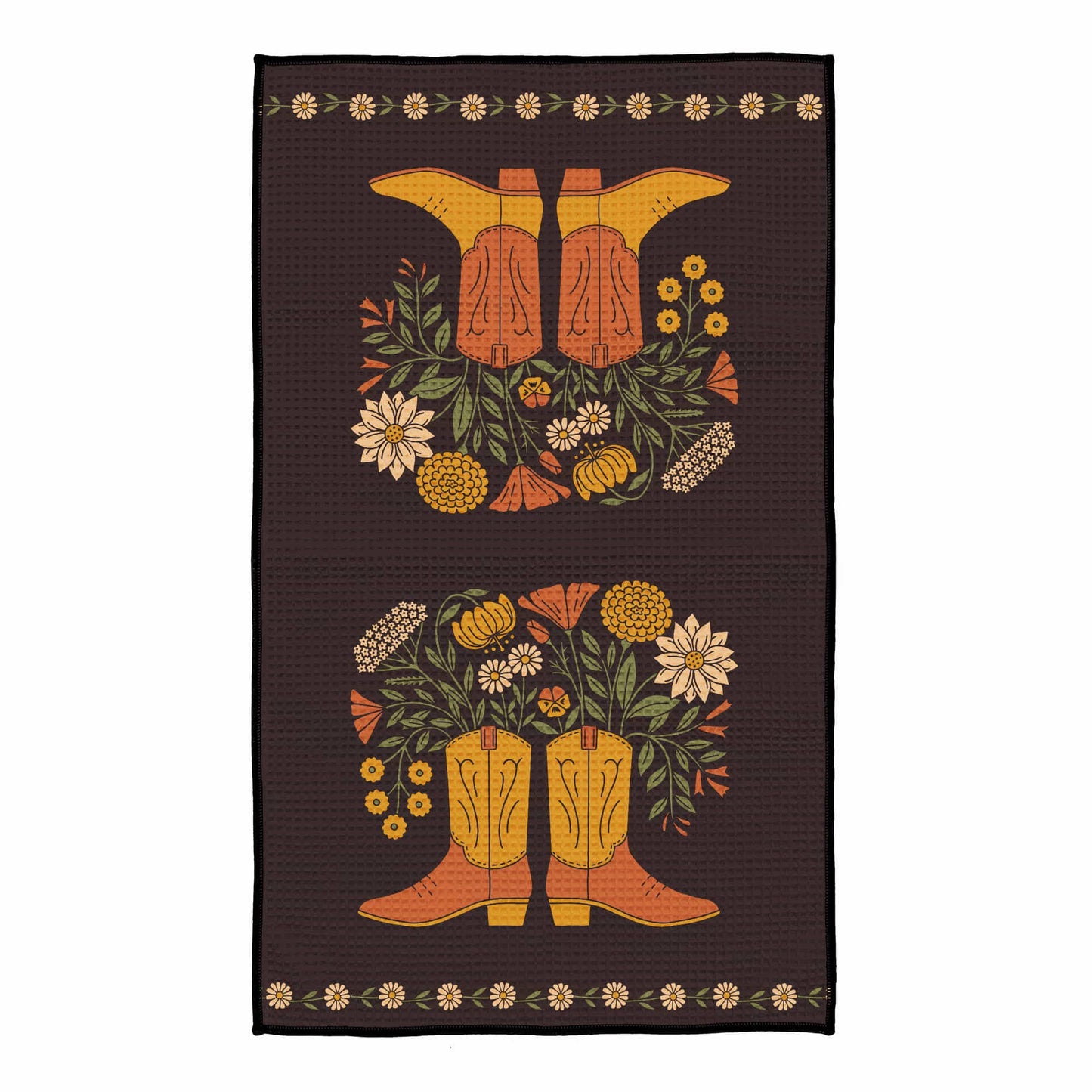 Kitchen Tea Towel Quick Dry | Western Bloom Boots & Flowers