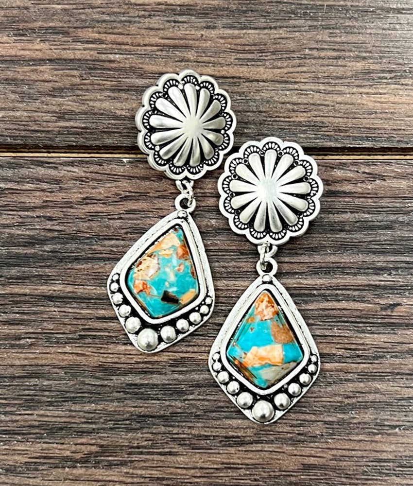 2.2" Arrowhead Gemstone Post Earrings