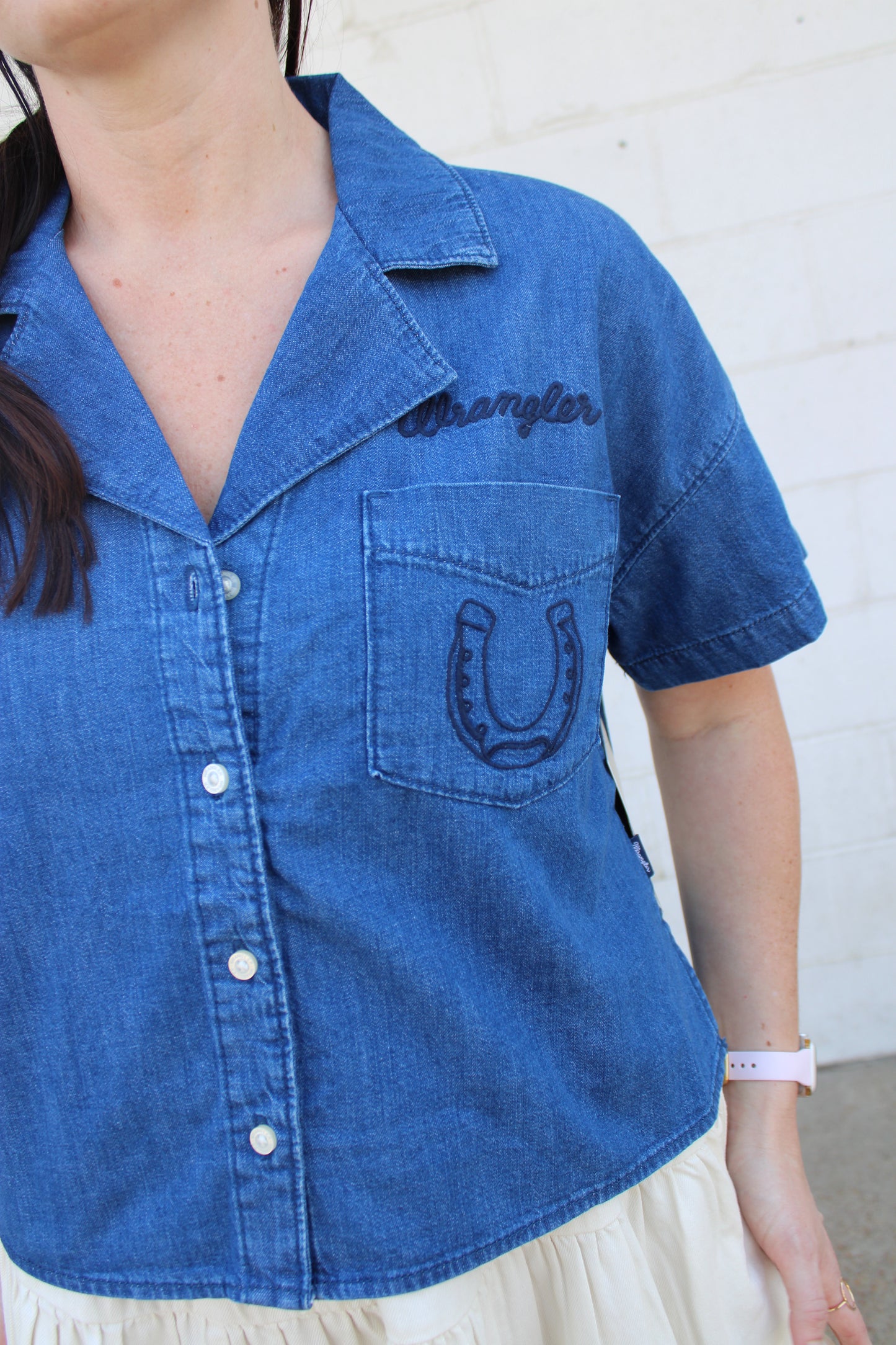 Wrangler Retro® Punchy Denim Camp Shirt