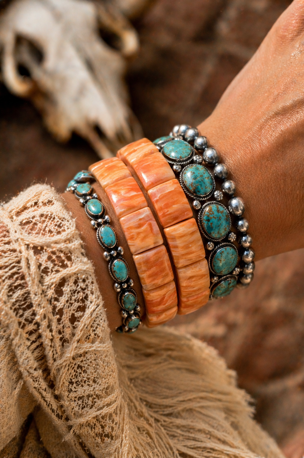 Large Orange Spiny Oyster Bracelet
