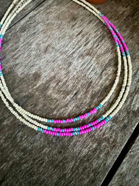 Beaded Choker/Seed Bead Choker/Small Choker/Neon Choker