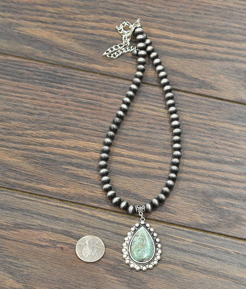 16" Handmade Navajo Turquoise Necklace