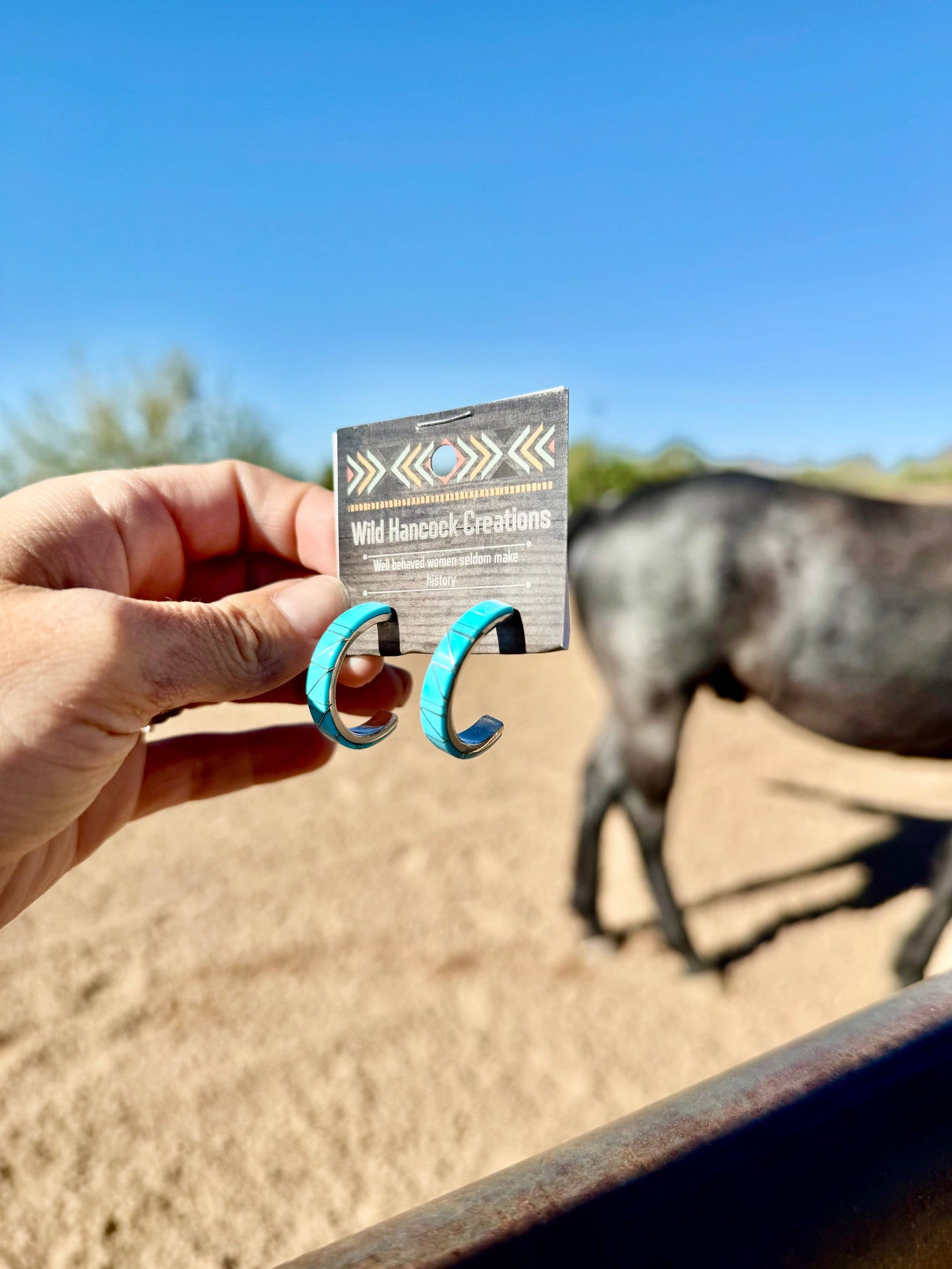 Turquoise Inlay Hoops