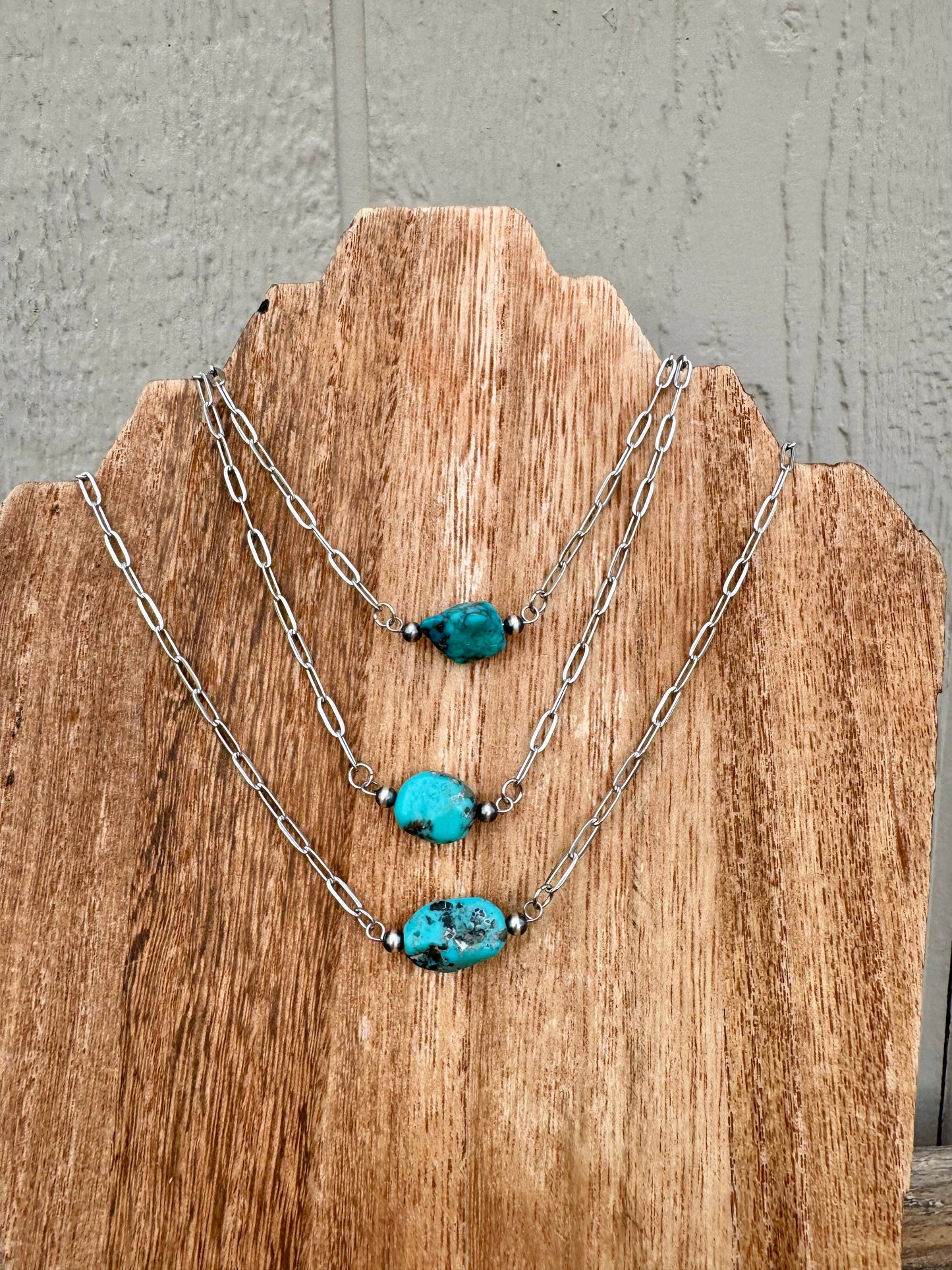 Kingman Turquoise Nugget Bar Chokers
