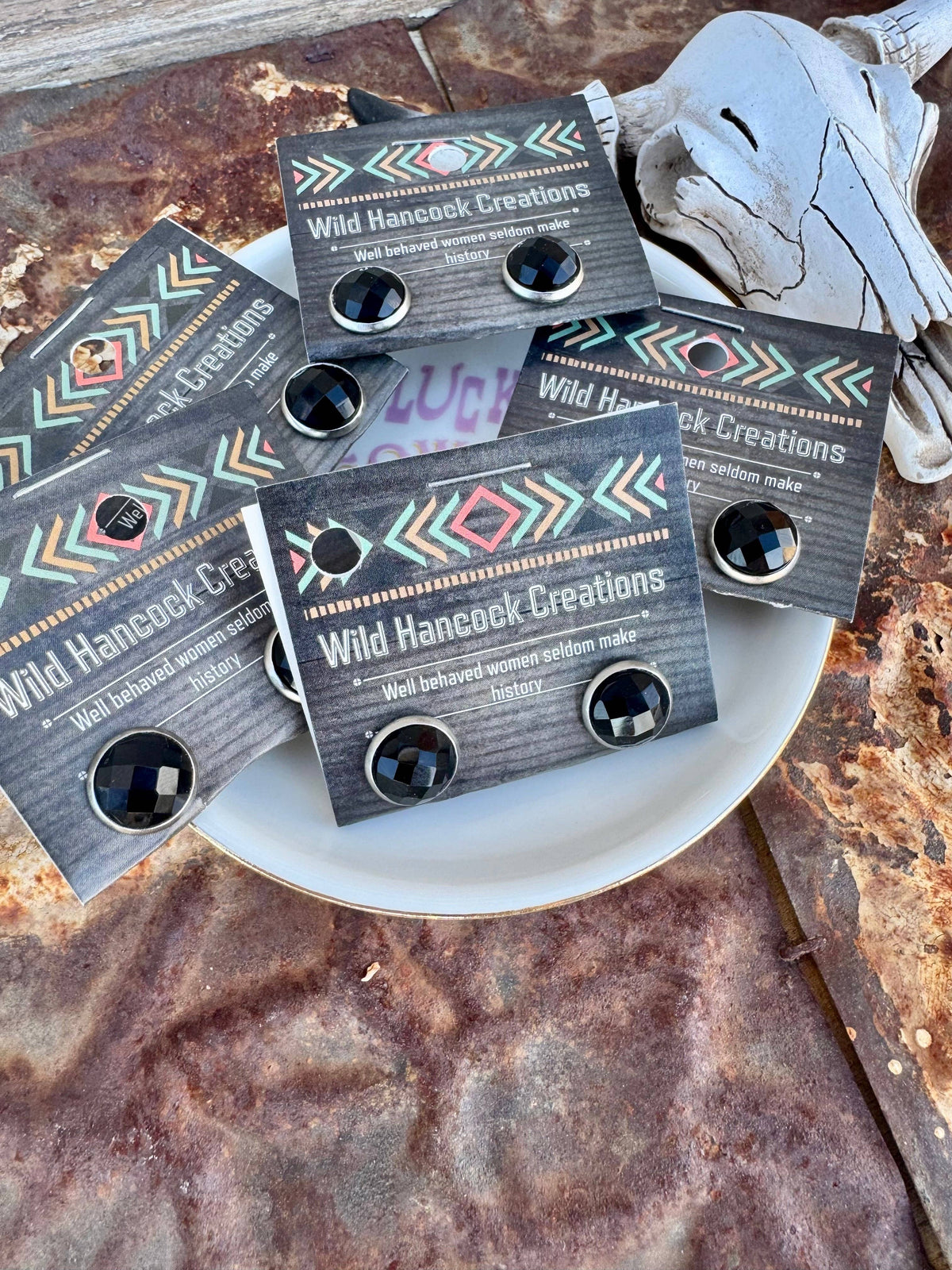 Black Onyx Stud Earrings
