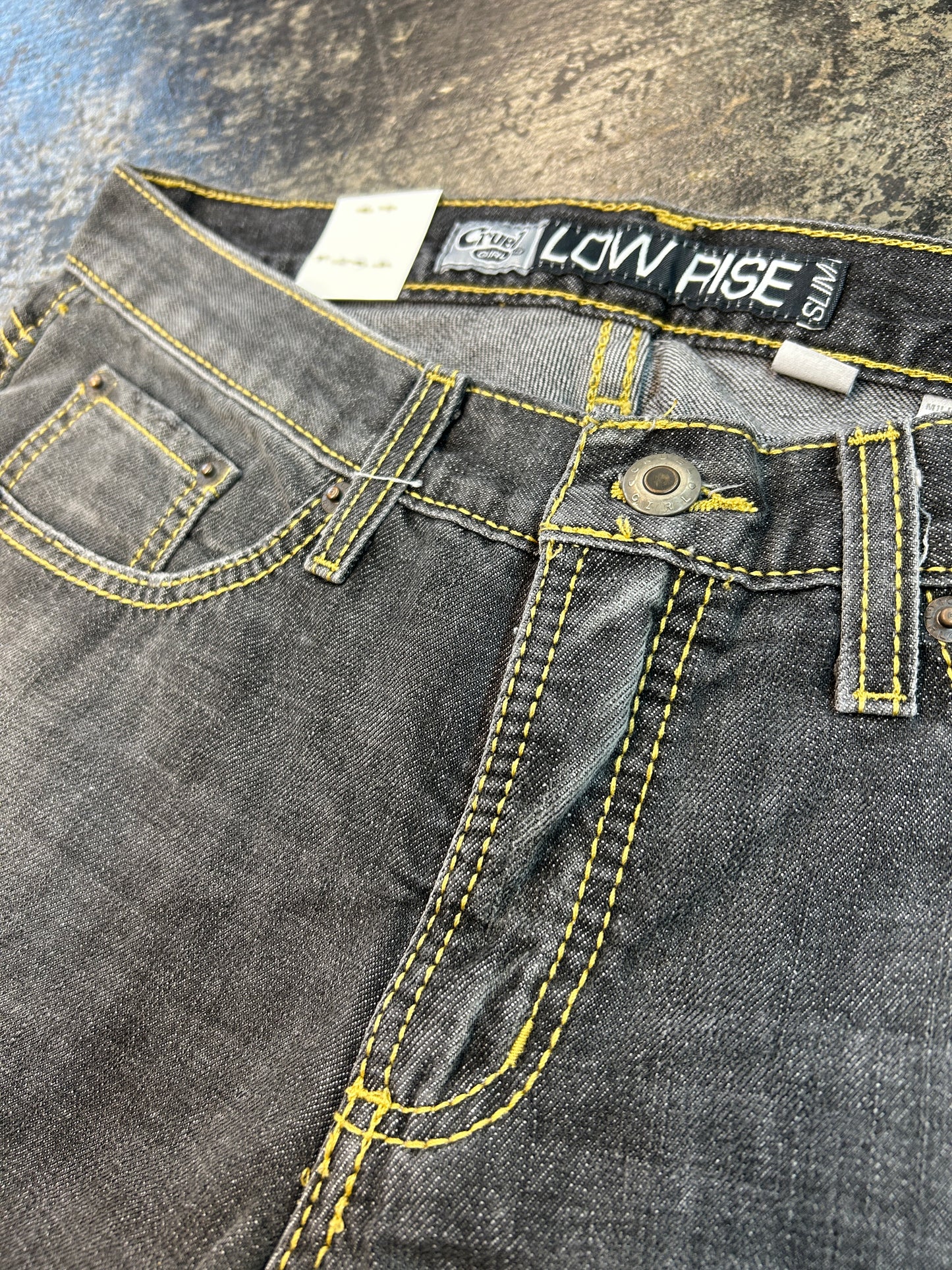 *Vintage* Cruel Girl® Black Wash Low Rise Jeans