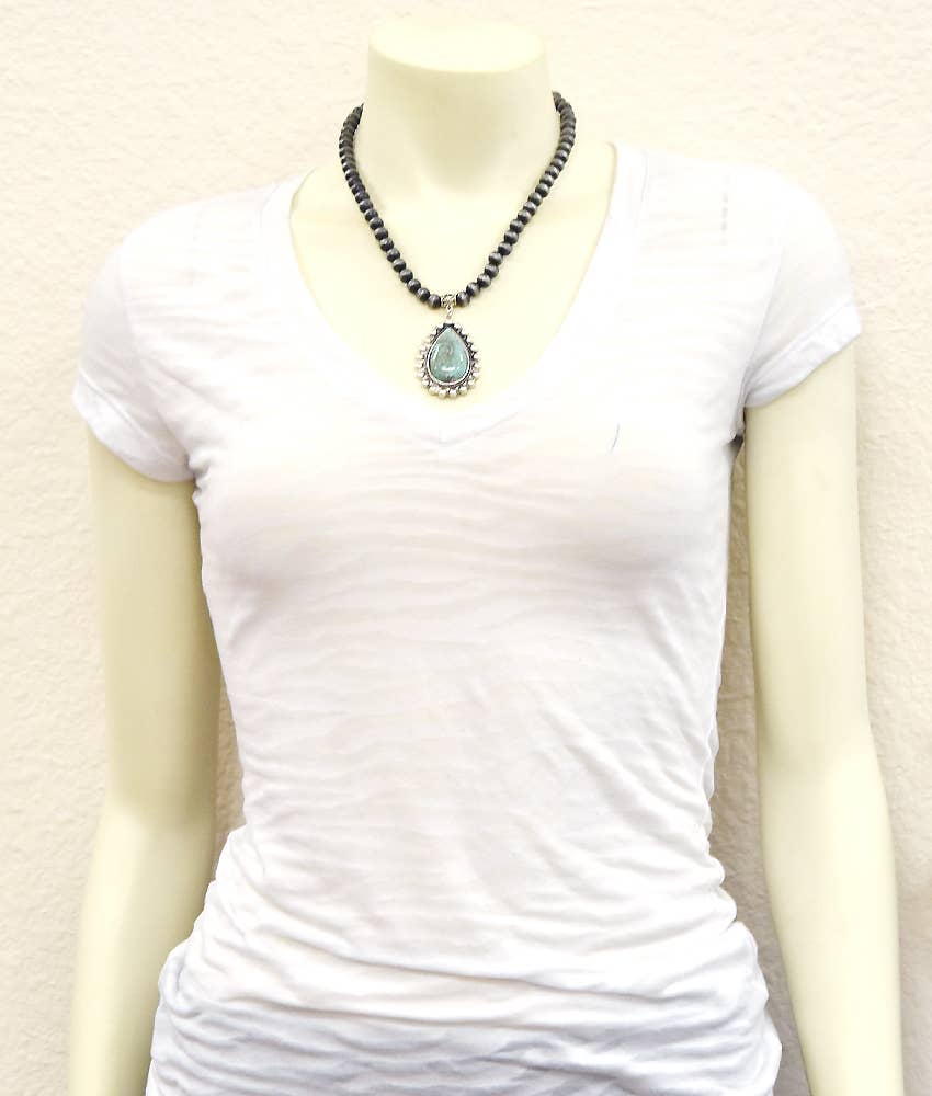 16" Handmade Navajo Turquoise Necklace