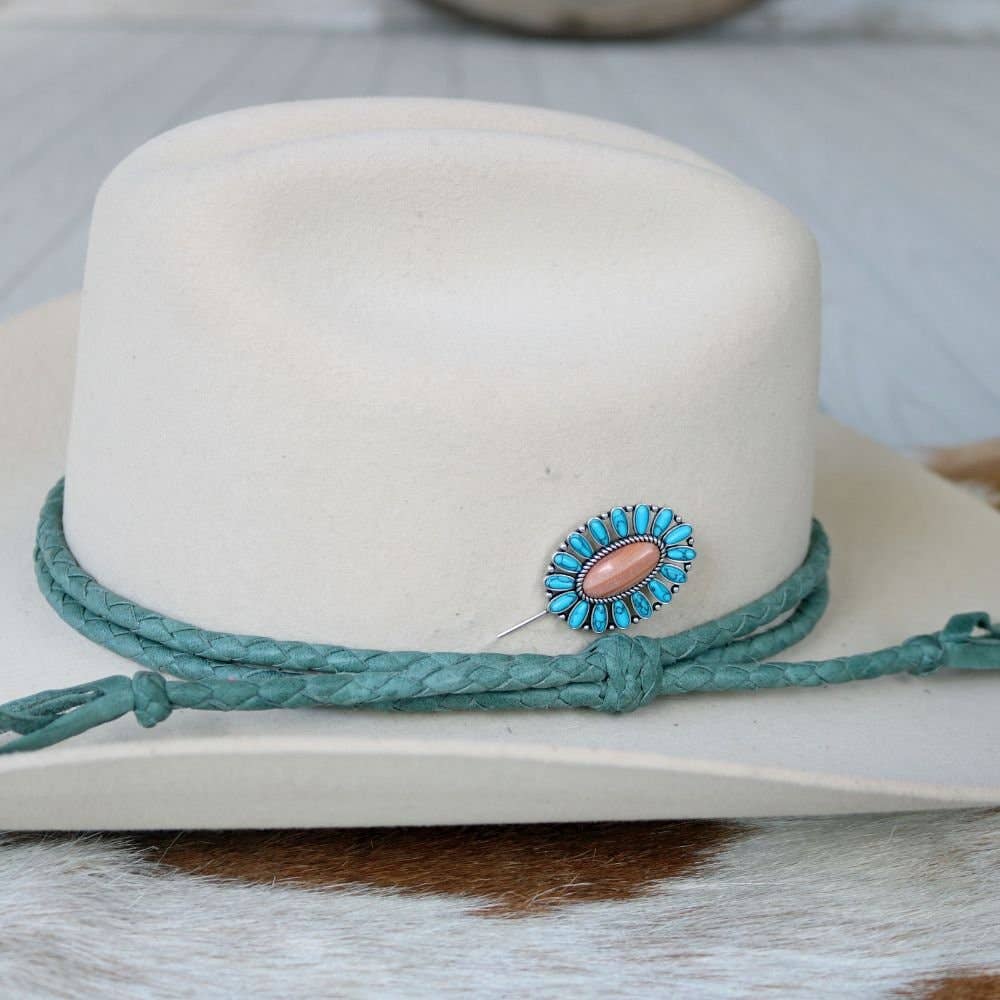 Oval Stick Hat Pin - Desert Flame