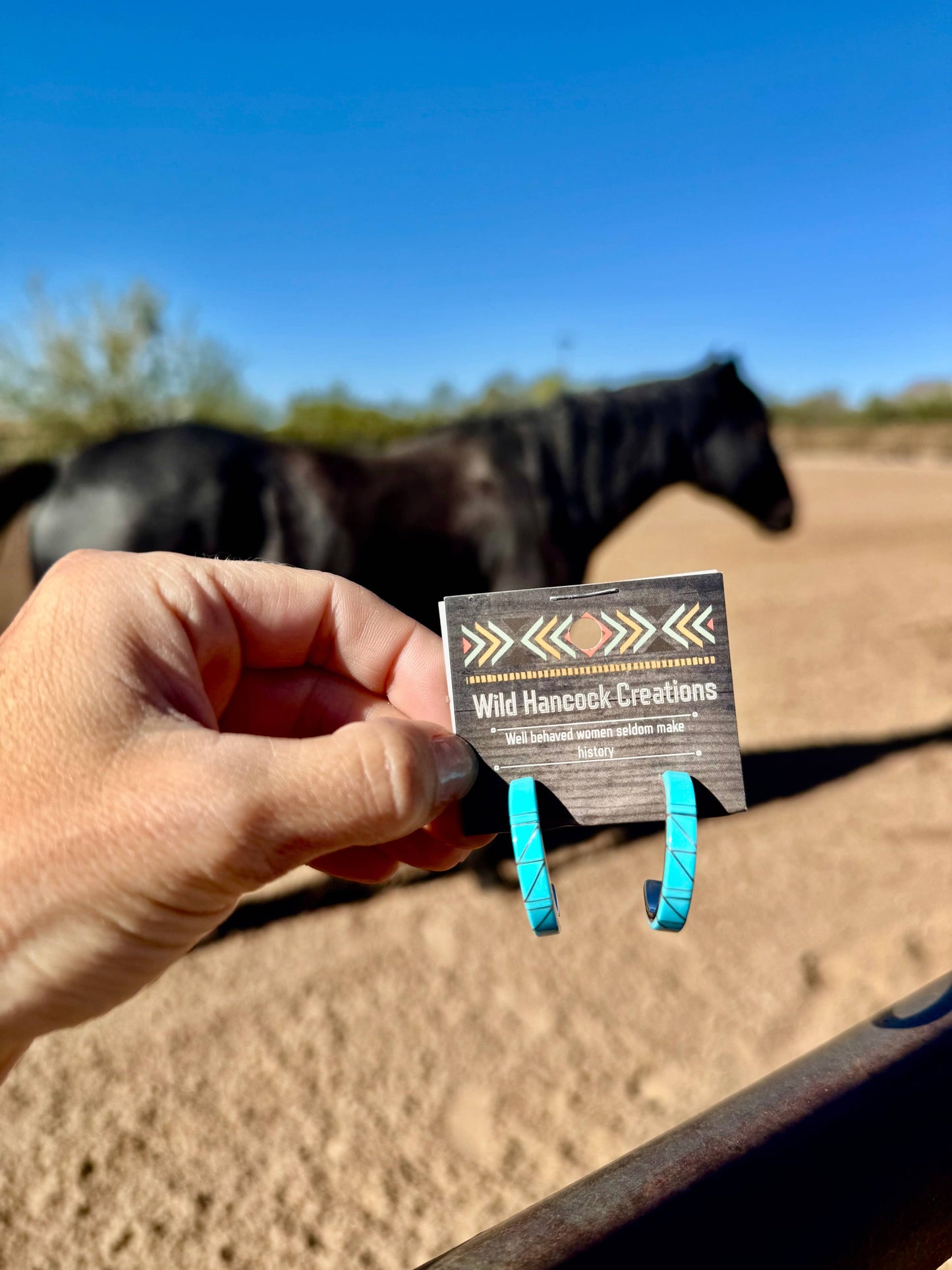 Turquoise Inlay Hoops