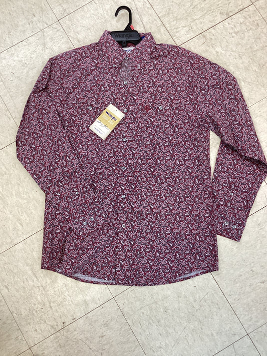 Wrangler Men’s George Strait Long Sleeve- 2 Pocket Red