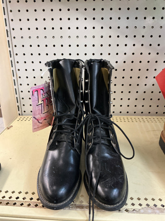 Texas Brand Black Lace Up Boot-CLEARANCE