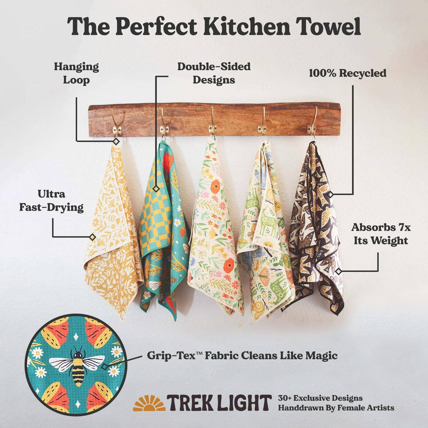 Kitchen Tea Towel Quick Dry | Western Bloom Boots & Flowers