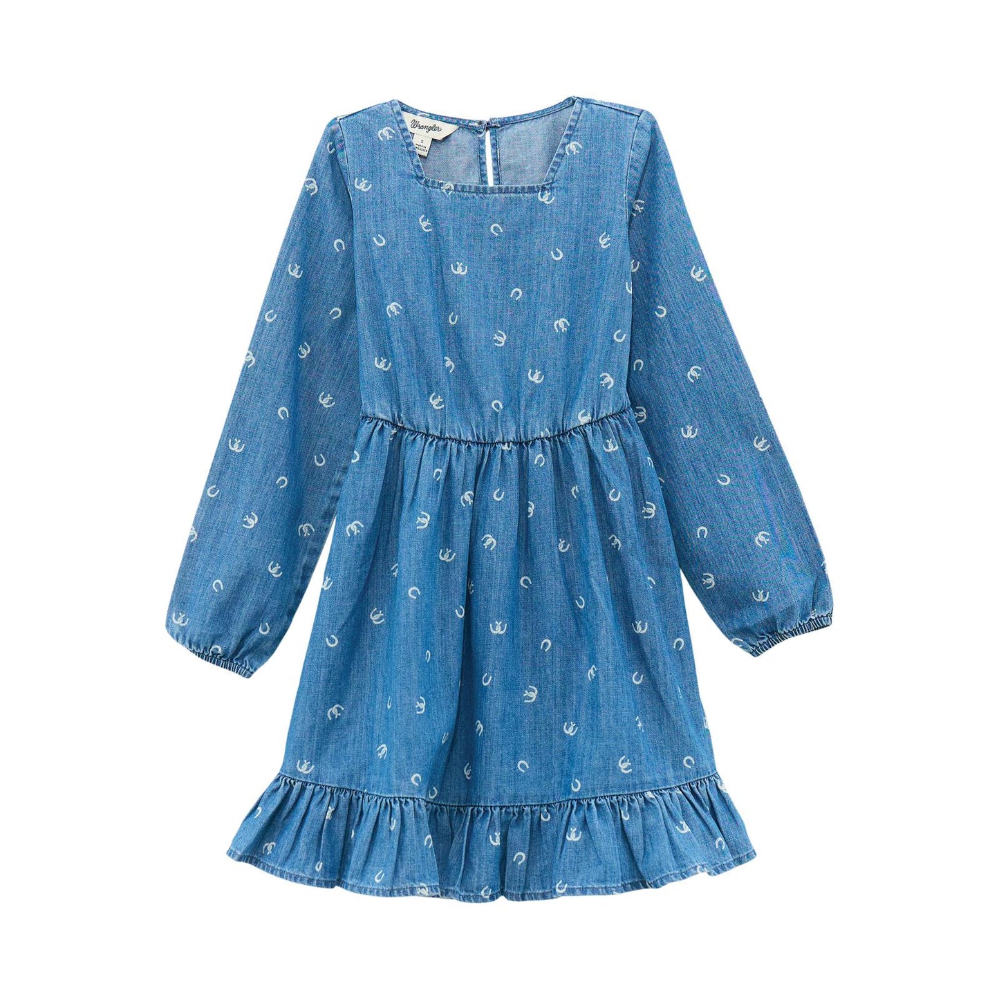 Wrangler Girl’s Denim Horsehshoe Print Dress