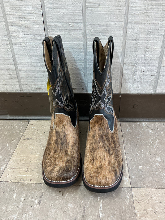Dark Hair-On Hide Roper Boot