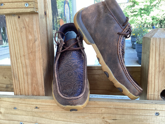 Twisted X Chukka Driving Moc Brown Tooled