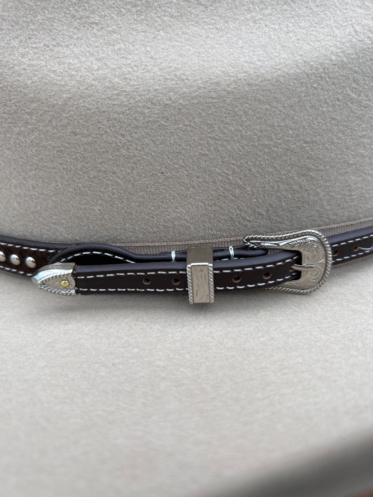Silver Dots and Hair-On Hide Hatband