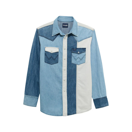 Wrangler® Vintage Inspired Patchwork Denim Shirt