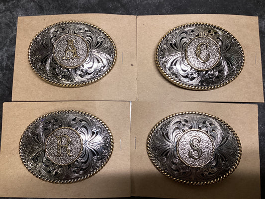 Oval Initial Belt Buckles