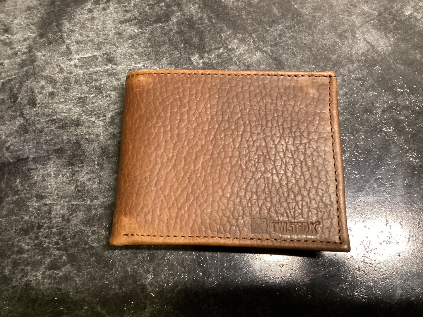 Twisted X Brown Pebbled Leather Bifold Wallet