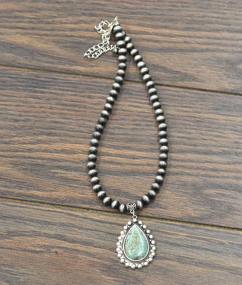 16" Handmade Navajo Turquoise Necklace