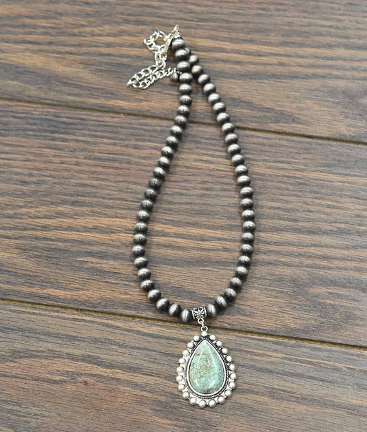 16" Handmade Navajo Turquoise Necklace