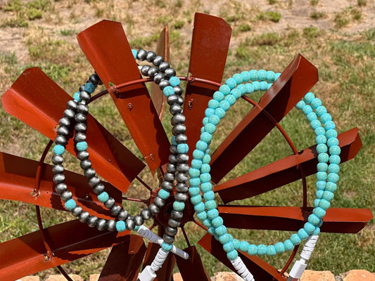 Turquoise beaded charger