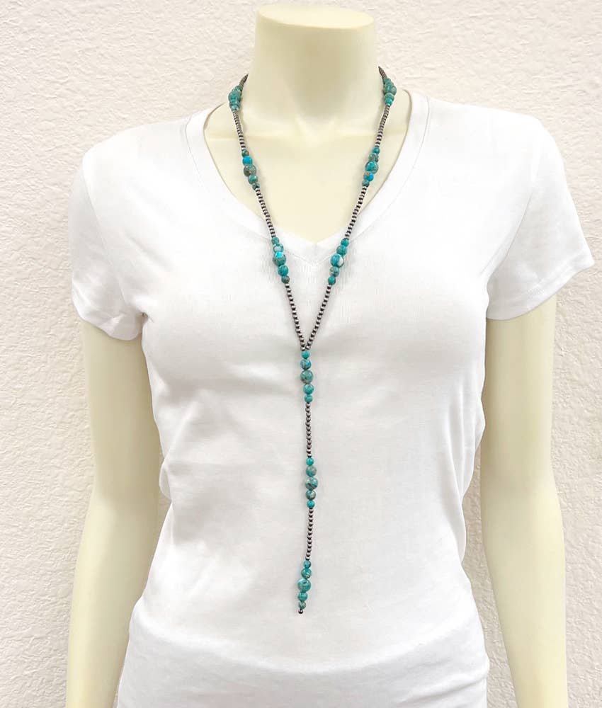 31" Handmade Navajo Gemstone Tassel Y-Necklace